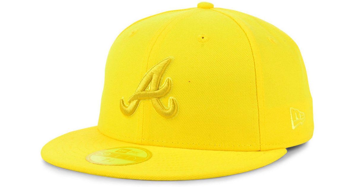 KTZ Atlanta Braves Prism Color Pack 59fifty Cap in Yellow for Men
