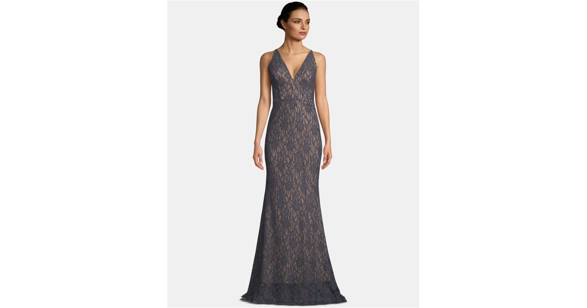 betsy and adam glitter lace gown