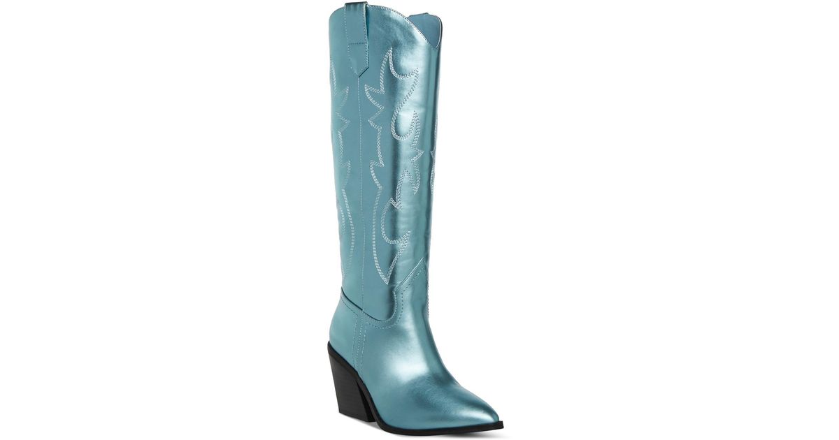 Madden Girl Arizona Knee High Cowboy Boots in Blue Lyst