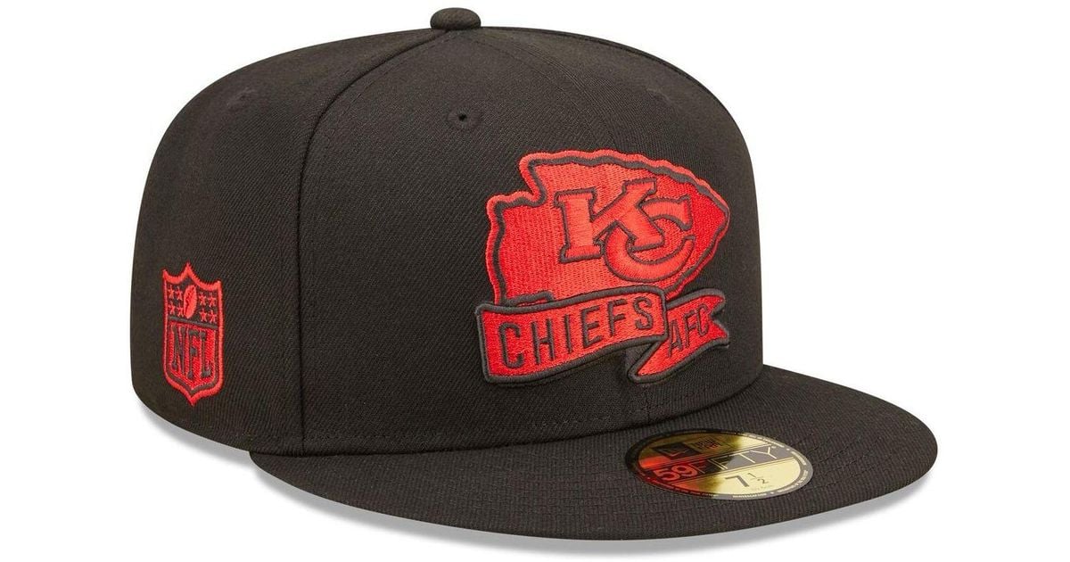 KTZ Synthetic Black Kansas City Chiefs 2022 Sideline 59fifty Pop Fitted