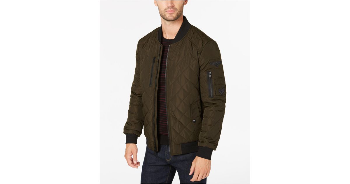 Calvin Klein Synthetic Quilted Patch Bomber Jacket for Men - Lyst