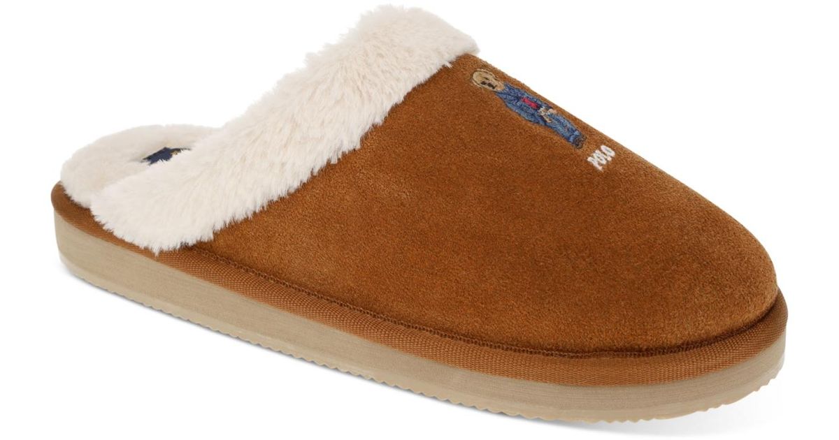 Ralph Lauren Beige Faux Fur Slippers
