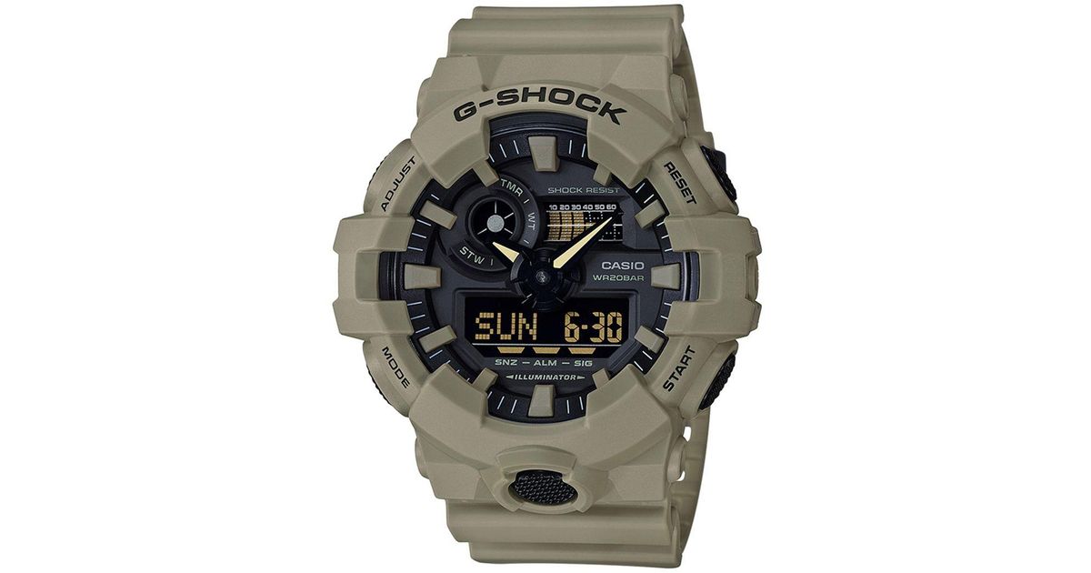 beige g shock watch