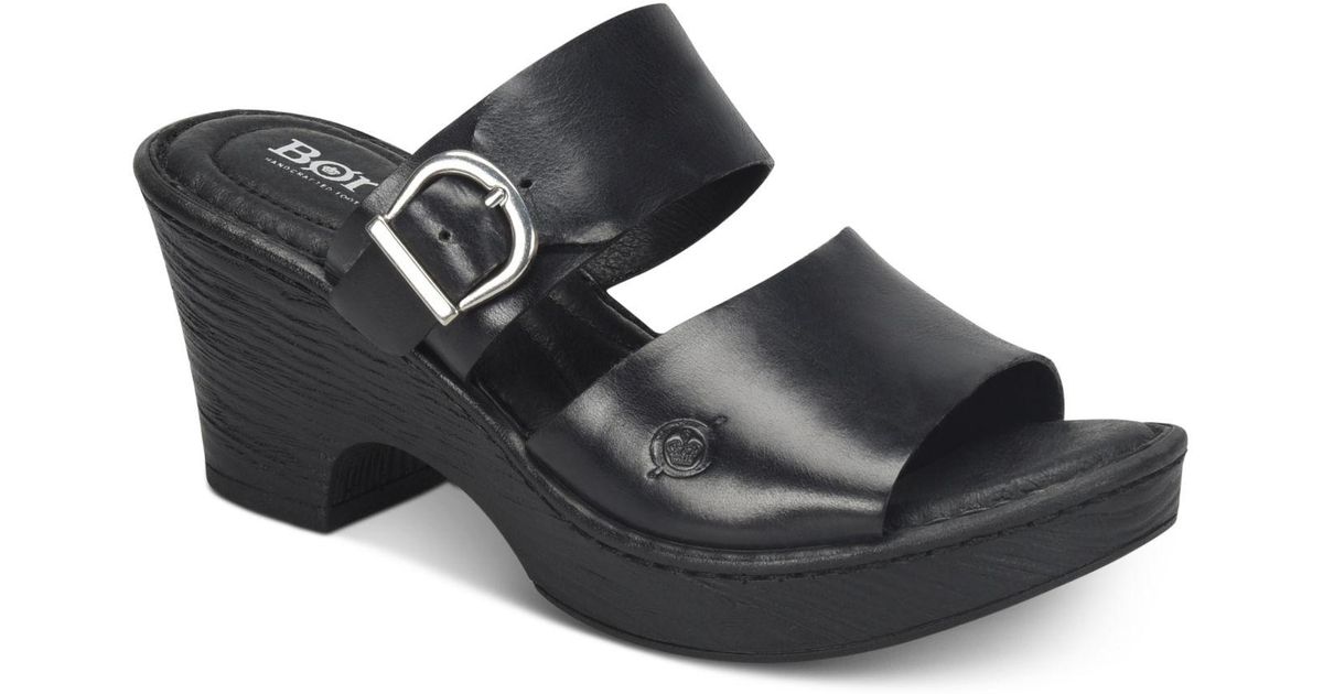 born black wedge sandals