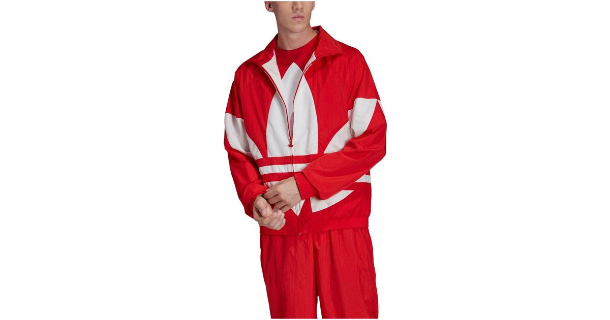adidas Big Trefoil Track Jacket in Red for Men | Lyst
