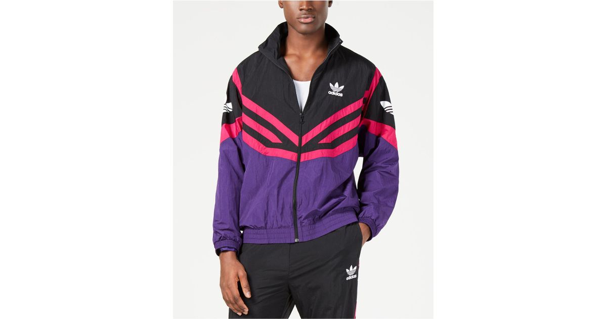adidas Men's Colorblock Woven Track Jacket in Purple for Men | Lyst Canada