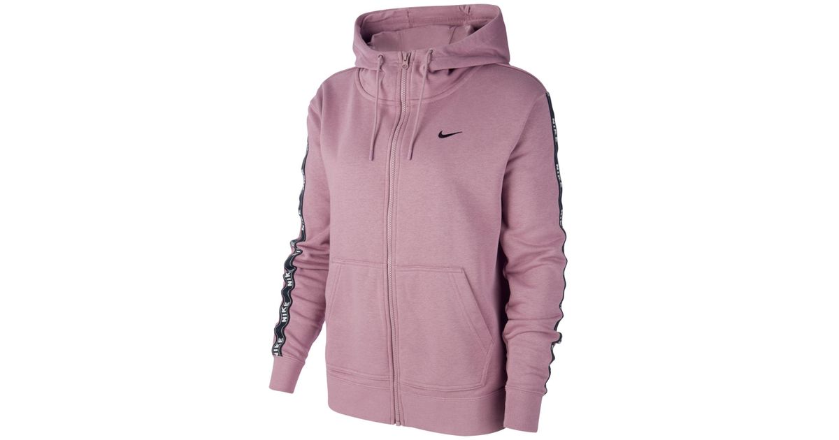nike sportswear cotton logo zip hoodie