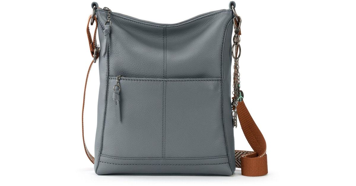 The Sak Lucia Leather Crossbody Bag in Dusty Blue (Gray) Lyst
