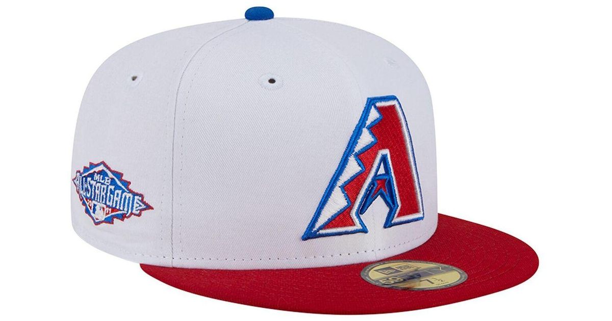 KTZ White, Red Arizona Diamondbacks Undervisor 59fifty Fitted Hat for ...