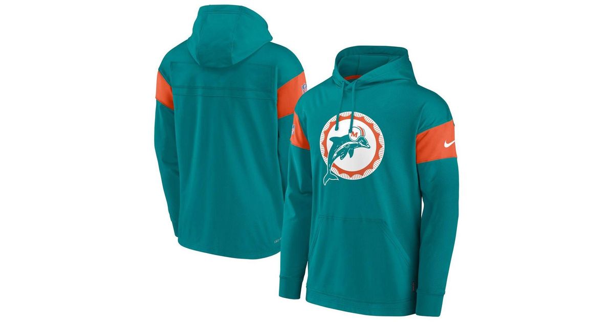Nike Synthetic Aqua Miami Dolphins Sideline Arch Jersey Performance ...
