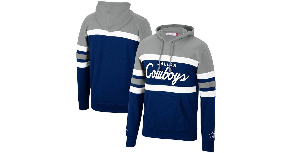 Mitchell & Ness Fleece Silver, Navy Dallas Cowboys Head Coach Pullover Hoodie in Blue for Men Lyst