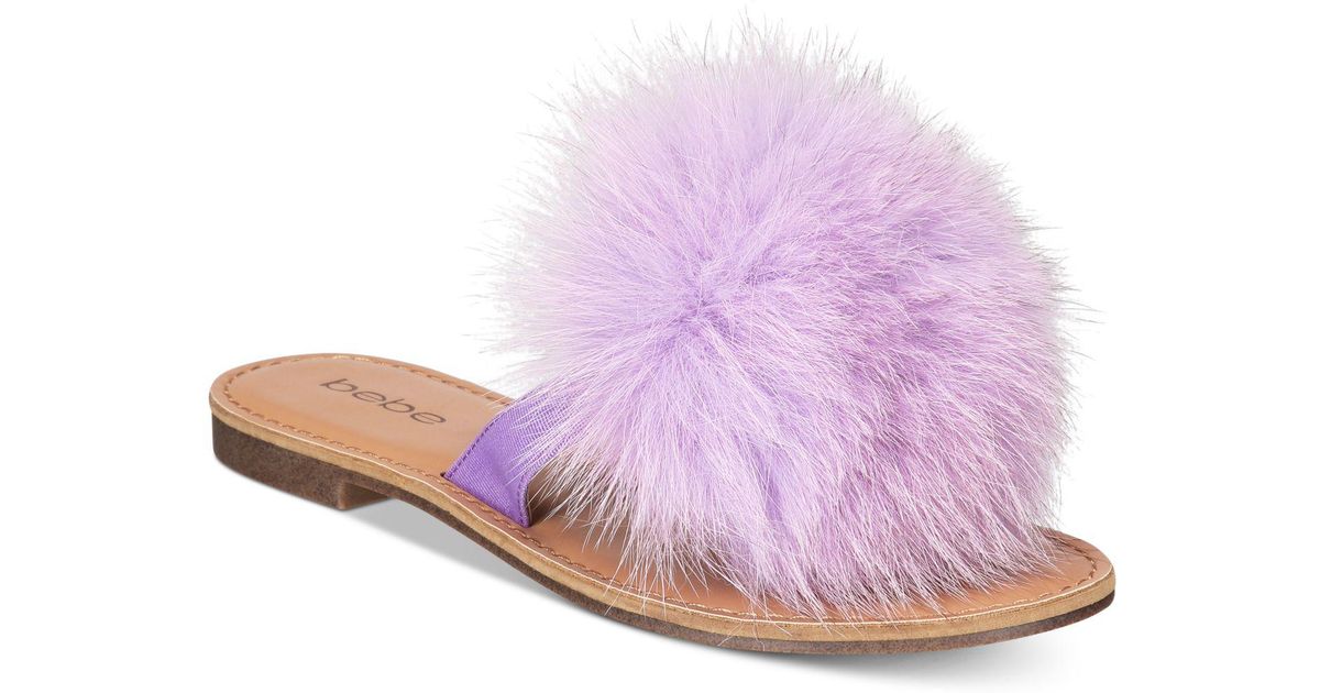 bebe katerina pom pom thong flat sandals