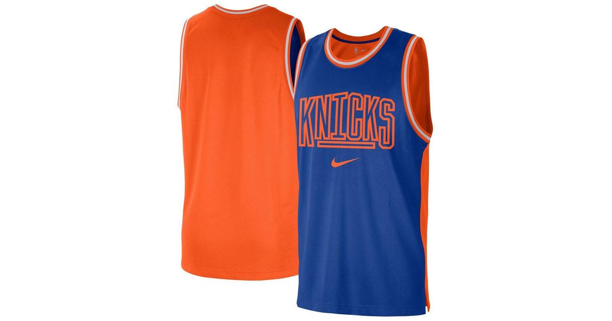 Nike Blue And Orange New York Knicks Courtside Versus Force Split Dna