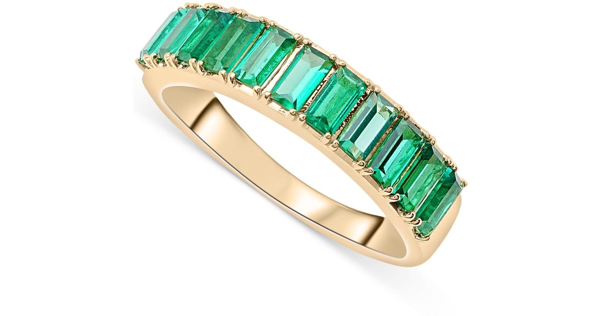 Audrey by Aurate Nano Emerald Color Baguette Ring (1 Ct. T.w. in Green ...