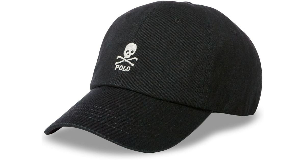 Polo Ralph Lauren Cotton Embroidered Skull Baseball Cap in Black for Men -  Lyst