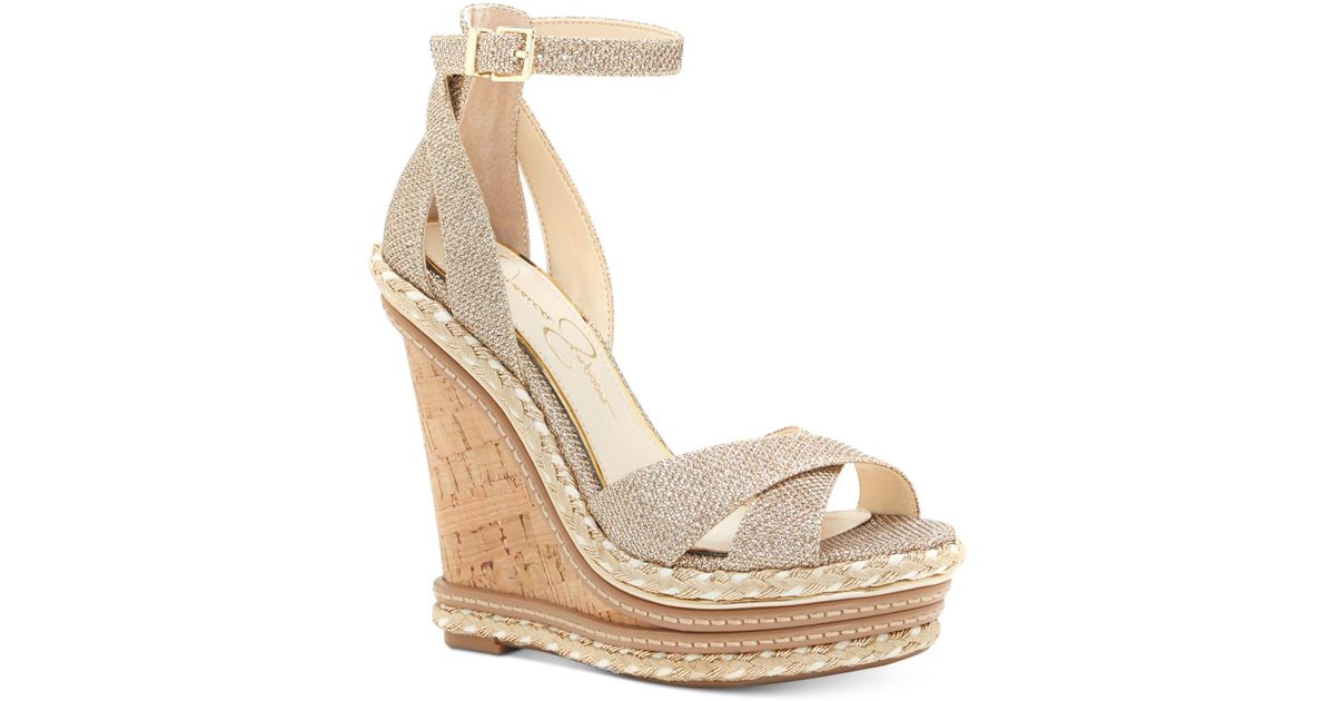 jessica simpson gold sparkle shoes