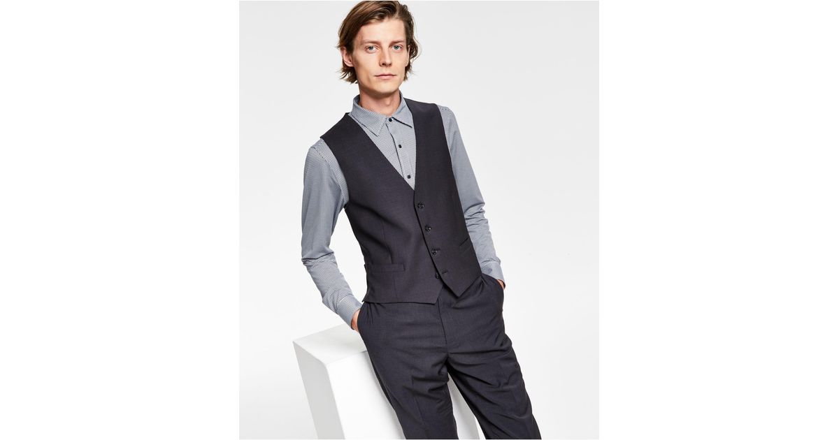 Bar III Men's Slim-Fit Floral-Print Suit Vest, Created For Macys Hawthorn  Mall | Starlight-men's Suit Vest Slim Vest Men's Vest, Grey, Size L |  
