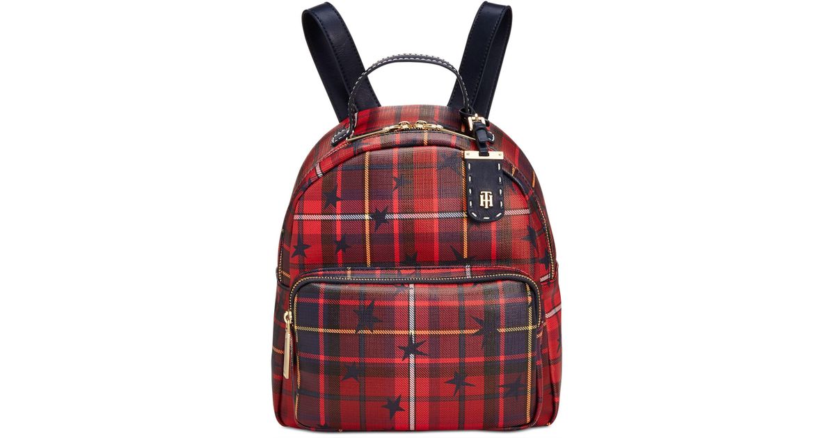 tommy hilfiger plaid backpack