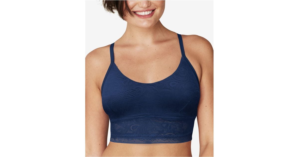 Maidenform ® All Over Lace Longline Bralette Dmsllb in Navy (Blue) | Lyst