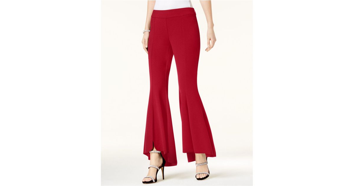 Synthetic Petite Tulip-hem Flare Pants 