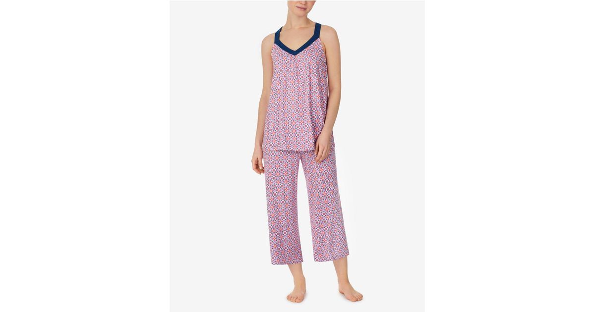 Ellen Tracy Sleeveless 2 Piece Pajama Set With Capri Pants in Pink | Lyst