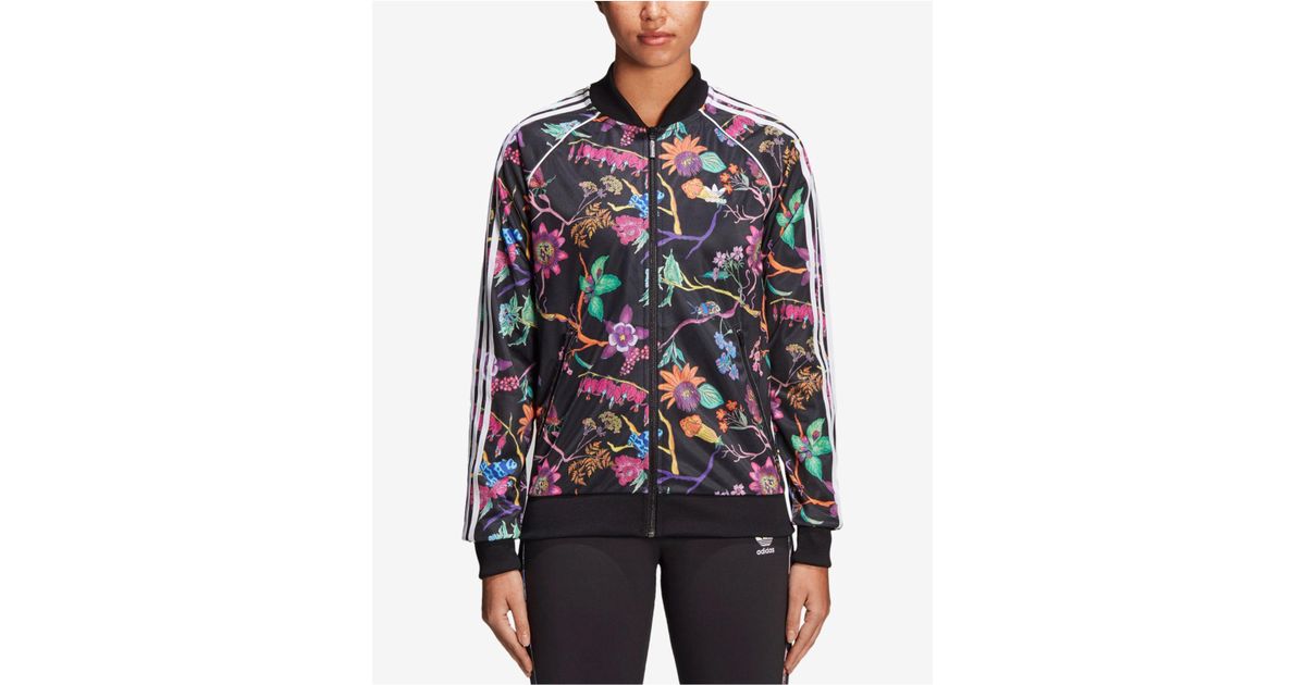 adidas originals floral print track jacket