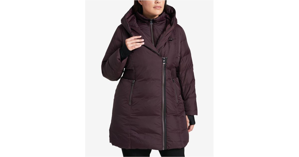 plus size asymmetrical puffer coat