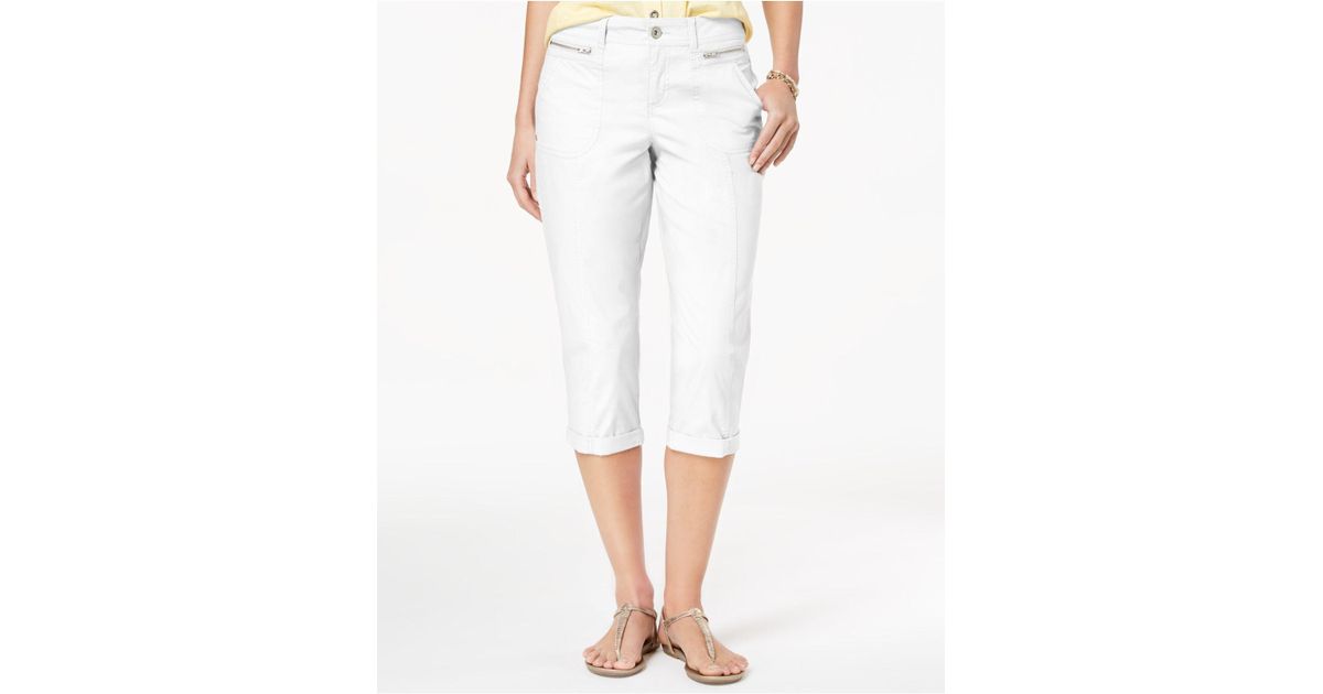 Style & Co. Cotton Zipperpocket Capri Pants, Created For Macy's in