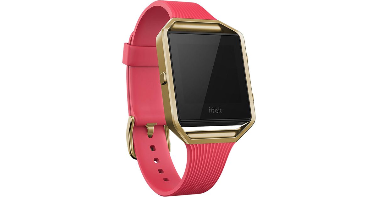 Fitbit Women's Blaze Pink Elastomer Strap Fitness Watch 40mm Fb502gpkl ...