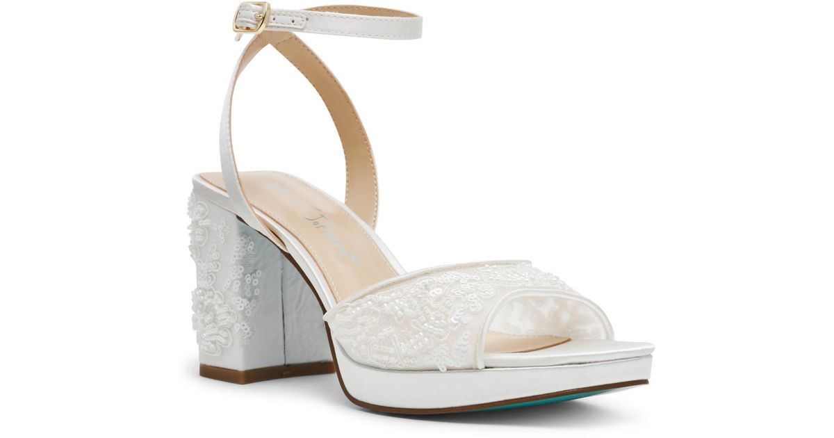 Betsey Johnson Junie Ankle Strap Dress Sandals in White | Lyst Betsey Johnson Junie Ankle Strap Dress Sandals in White | Lyst