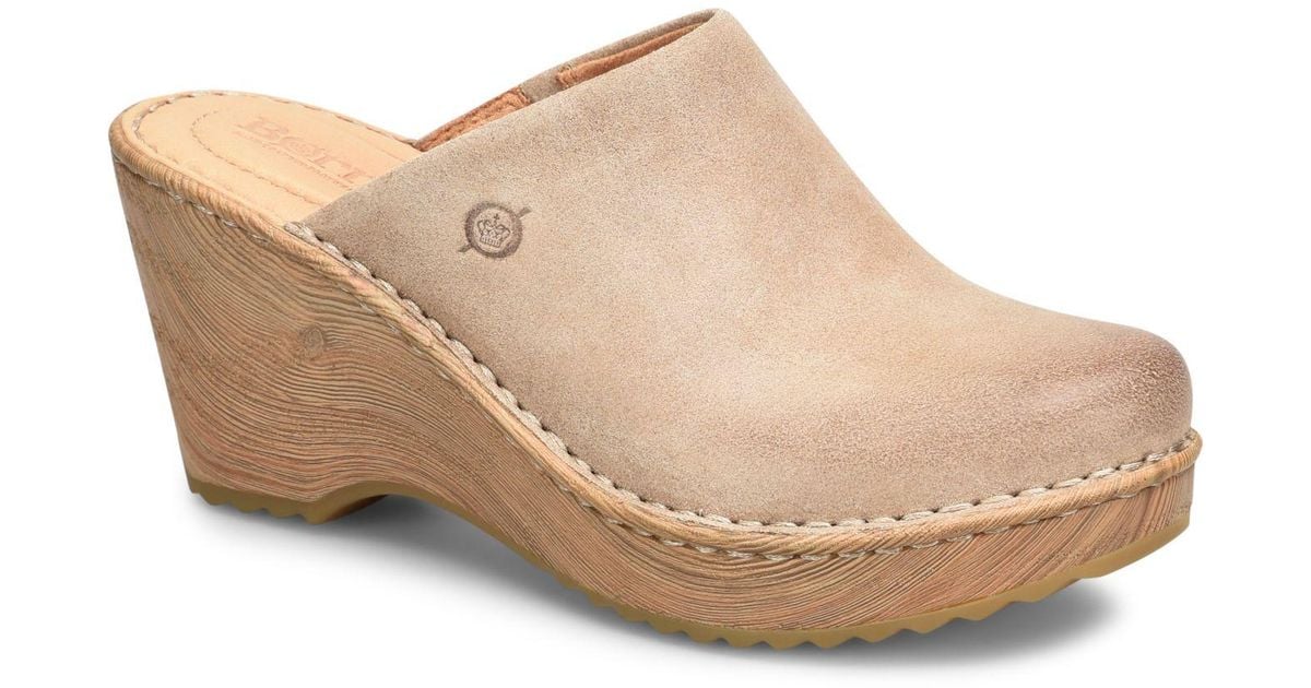 Born Leather Natalie Comfort Clog Shoe in Natural Lyst