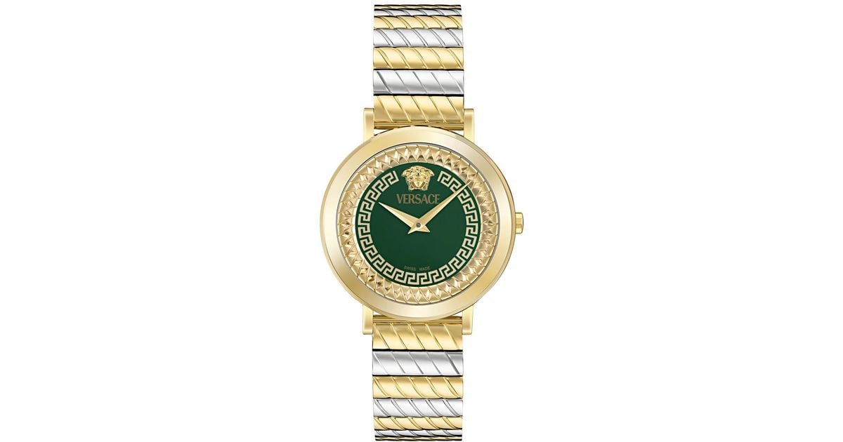 Versace Swiss Delphinus Two-tone Bracelet Watch 35mm in Metallic