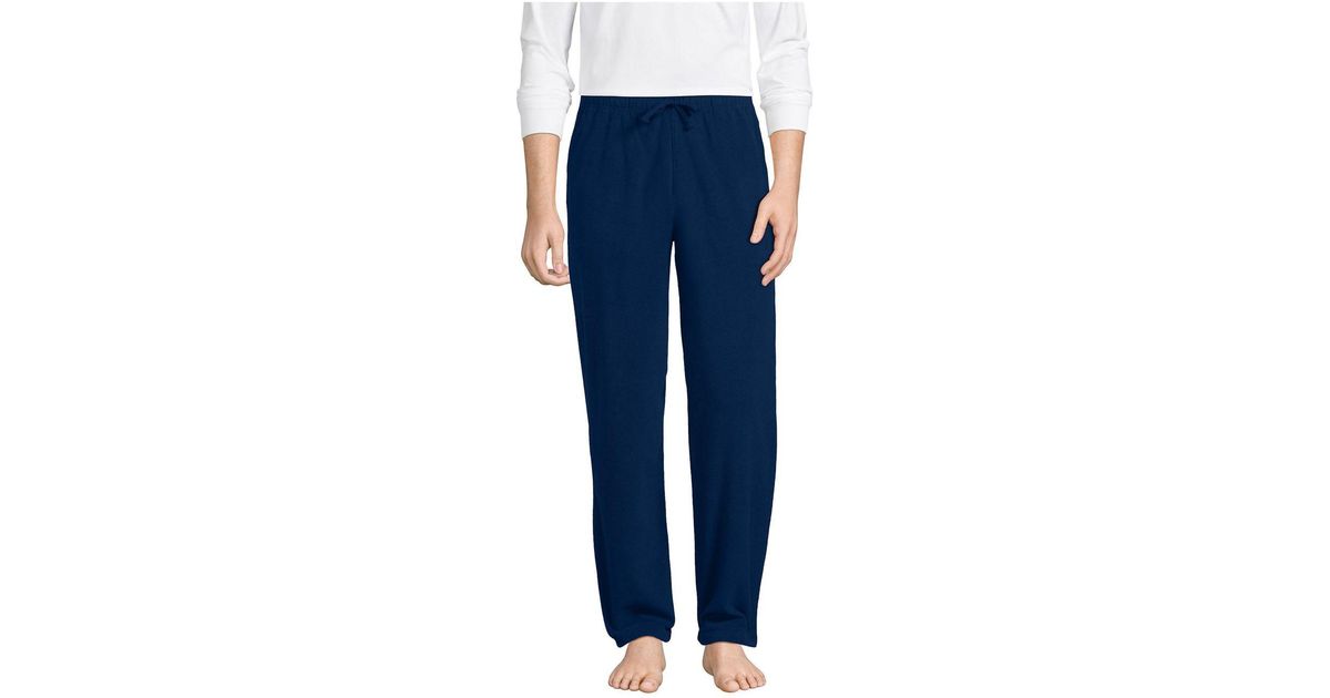 Lands' End Fleece Pajama Pants in Blue for Men Lyst
