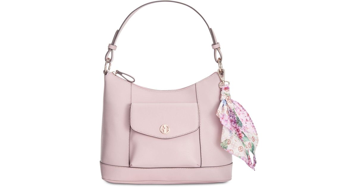 Giani Bernini Leather Hobo With Scarf, Created For Macy's in Lavender/Gold (Pink) - Lyst