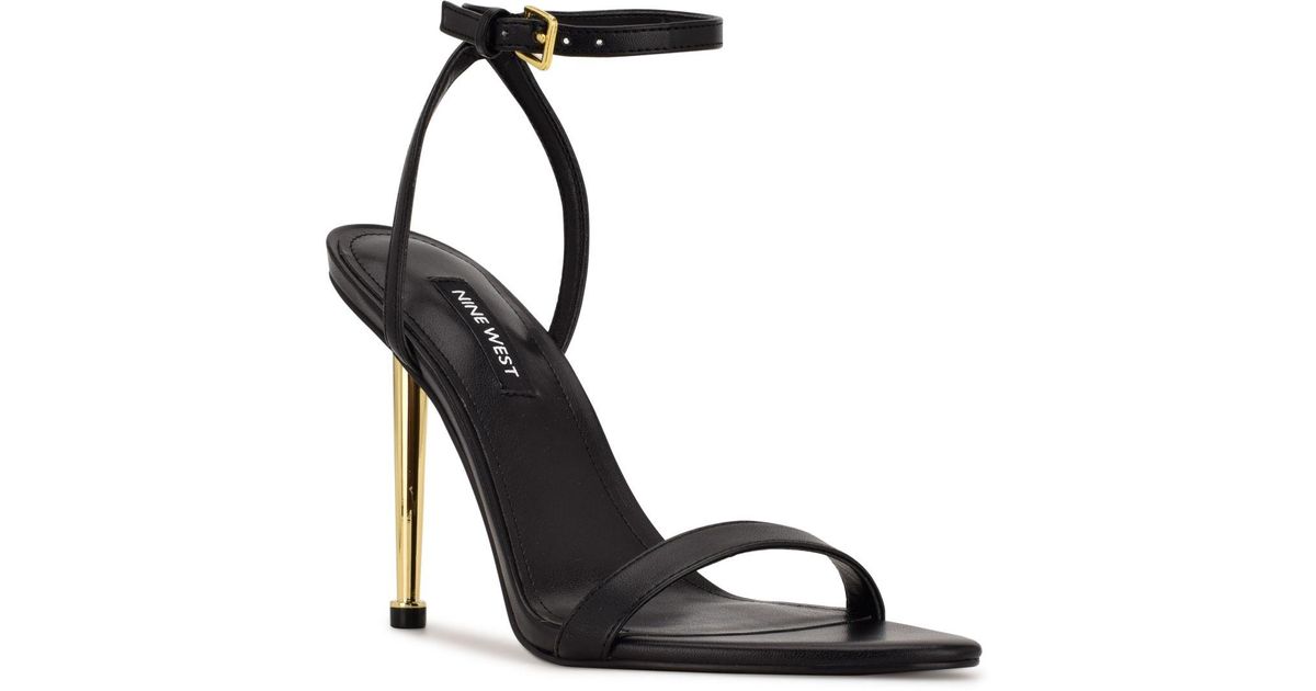 Nine West Reina Ankle Strap Dress Sandals in Black | Lyst