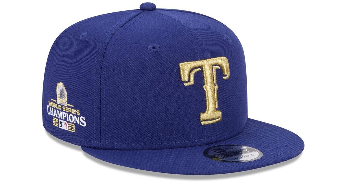 KTZ Texas Rangers 2024 Gold Collection 9fifty Snapback Hat in Blue for ...