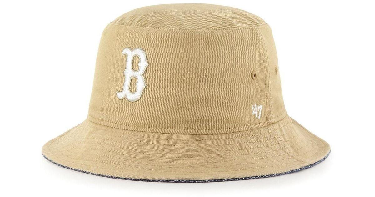 47 Brand Cotton '47 Khaki Boston Red Sox Chambray Ballpark Bucket Hat