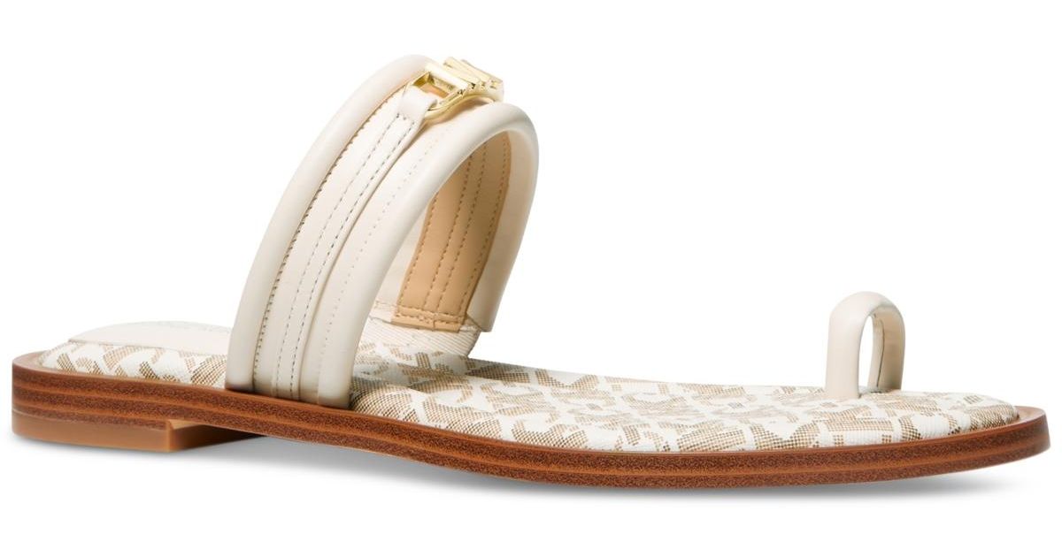 Carmen leather flat sandals from Michael Kors - مون اوتليت Moon Outlet -  شنط ماركات اصلية