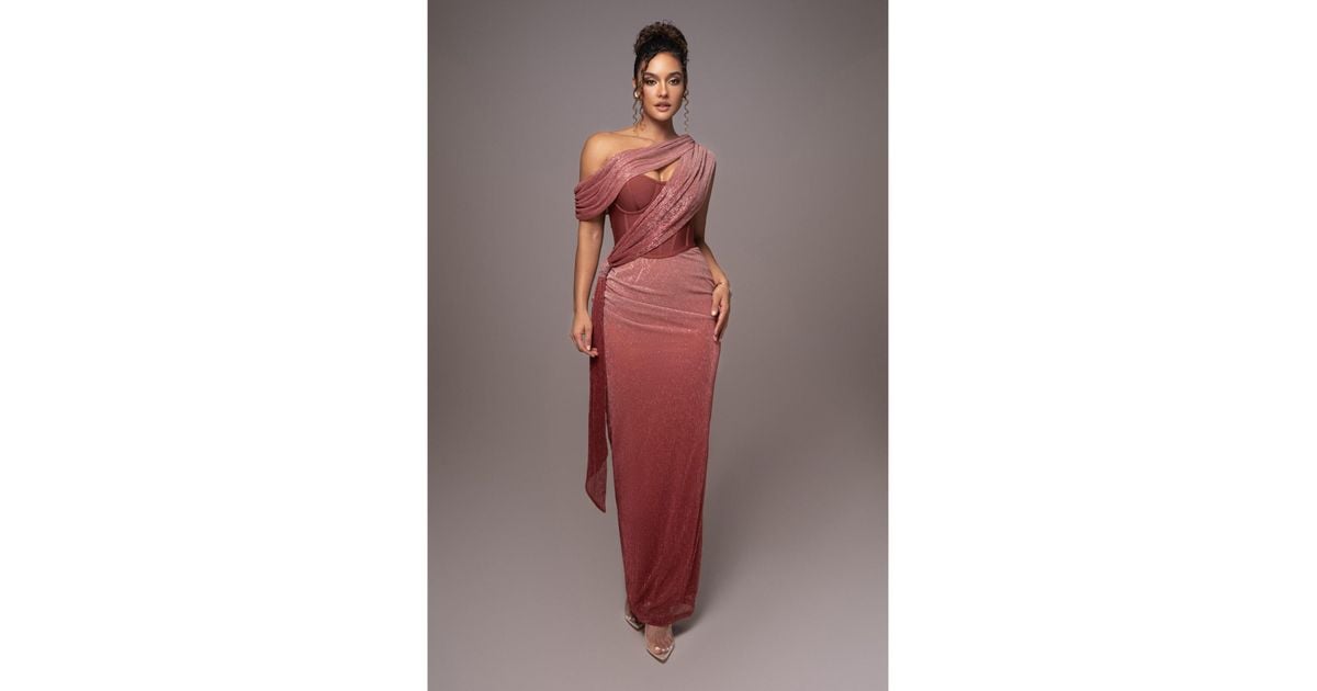 red celestina draped maxi dress Jluxlabel Women's Celestina Draped Maxi Dress