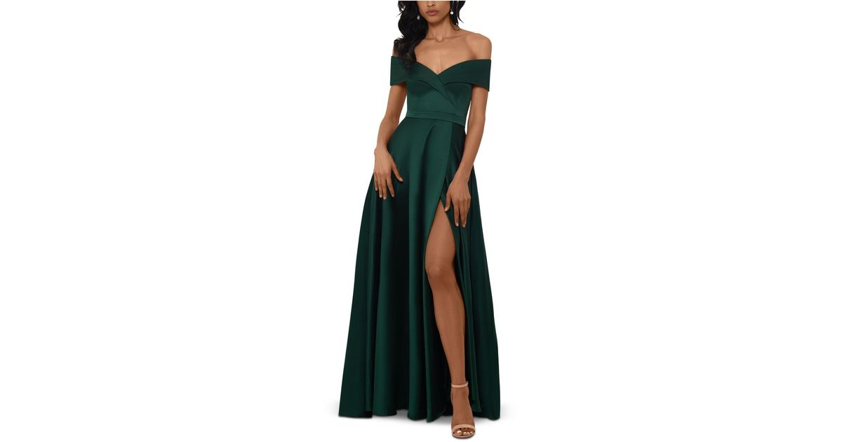 emerald satin gown