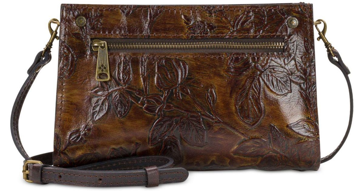 Patricia Nash Leather Turati Small Topzip Crossbody in Brown Lyst