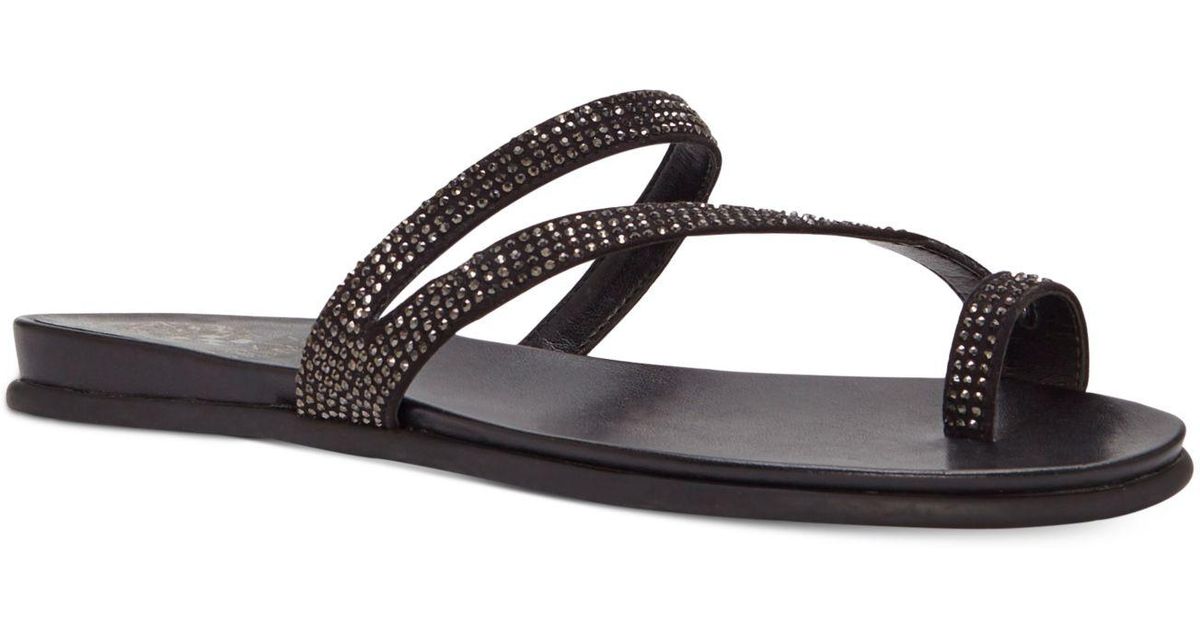 vince camuto black flat sandals