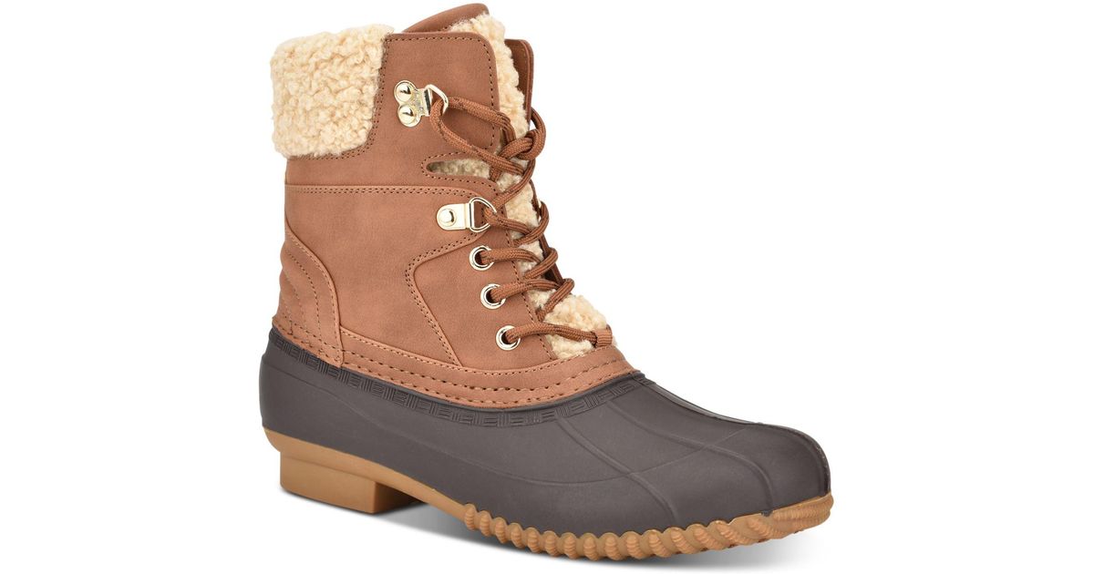 Tommy Hilfiger Rainah Duck Booties in Brown | Lyst