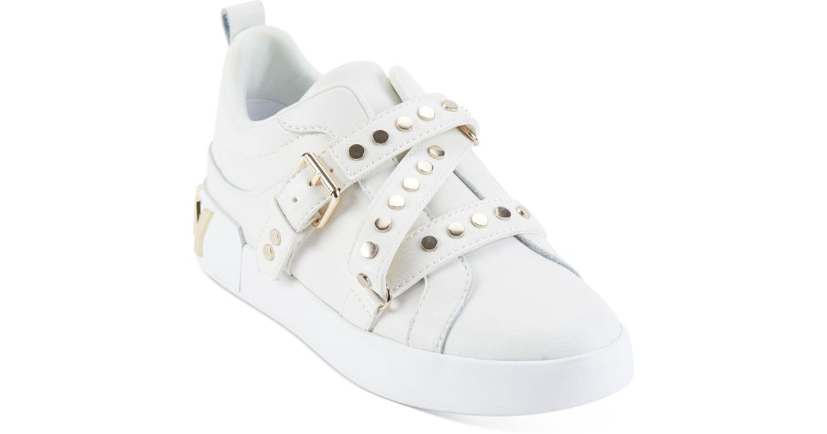 dkny white leather sneakers