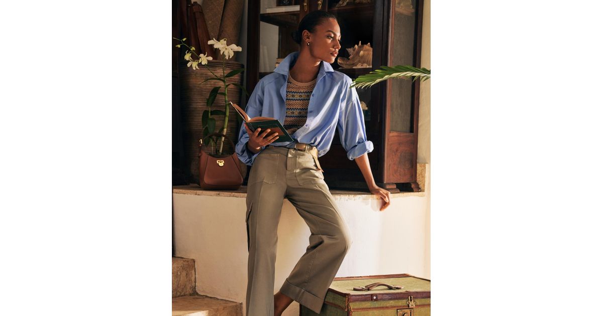 LAUREN Ralph Lauren Stretch Cotton Cropped Cargo Pants White Size 12