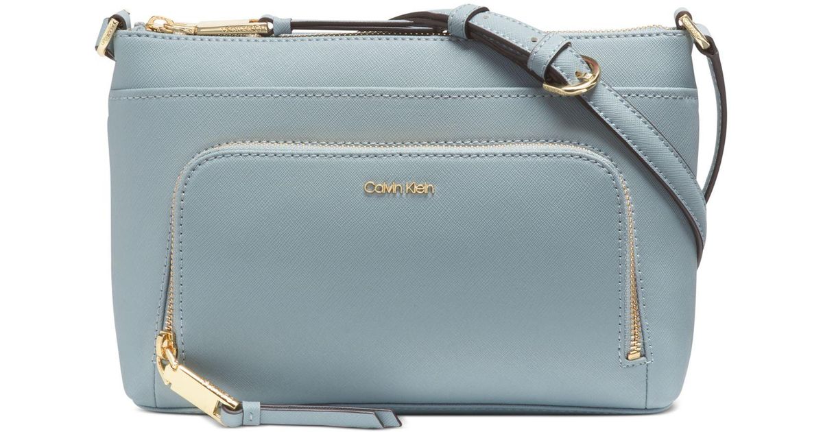 calvin klein lily saffiano leather crossbody