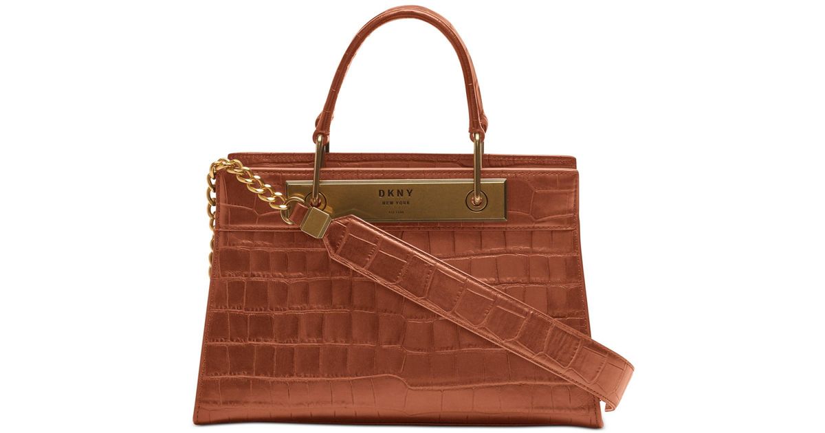 croc embossed satchel