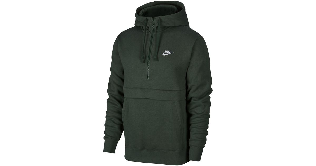 Nike Club Fleece Colorblocked Half-zip Hoodie in Green for Men | Lyst