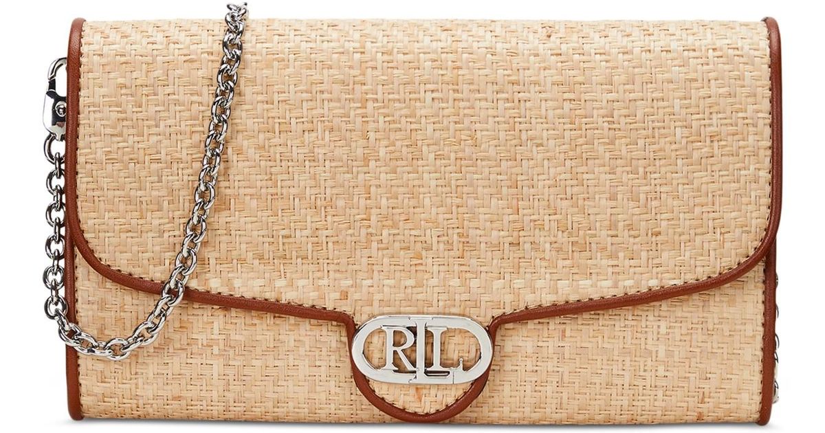 Small Raffia Cross Body Avery Raffia Small Crossbody - Natural Raffia + Light Taupe Ralph ...