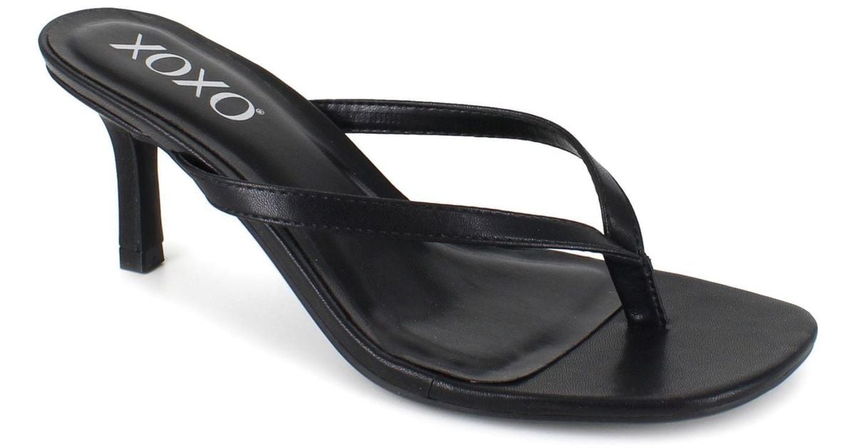 Xoxo Synthetic Gem Thong Dress Sandals in Black Lyst